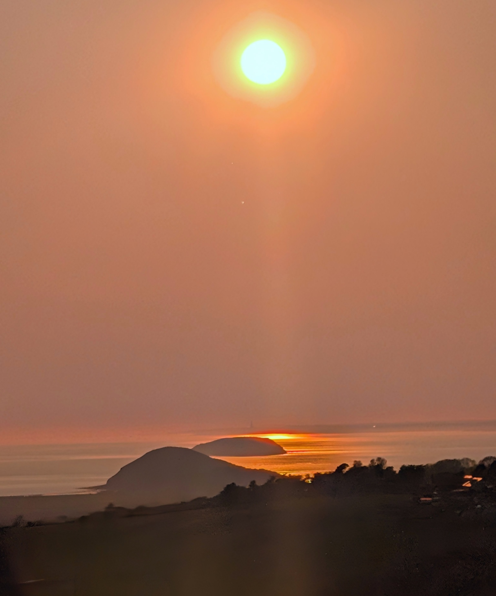 Sunset over the Somerset Levels from Loxton Hill